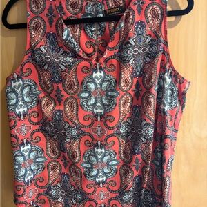 Renee C. Coral Paisley Print Sleeveless Camisole